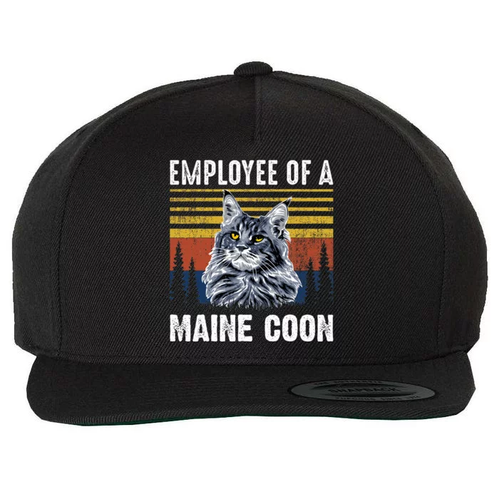 Cat Employee Of A Mine Coon Wool Snapback Cap