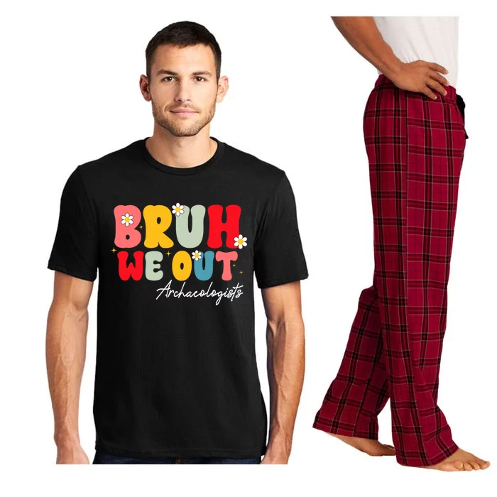 Cute End Of School Year Archaeologists Summer Bruh We Out Funny Gift Pajama Set