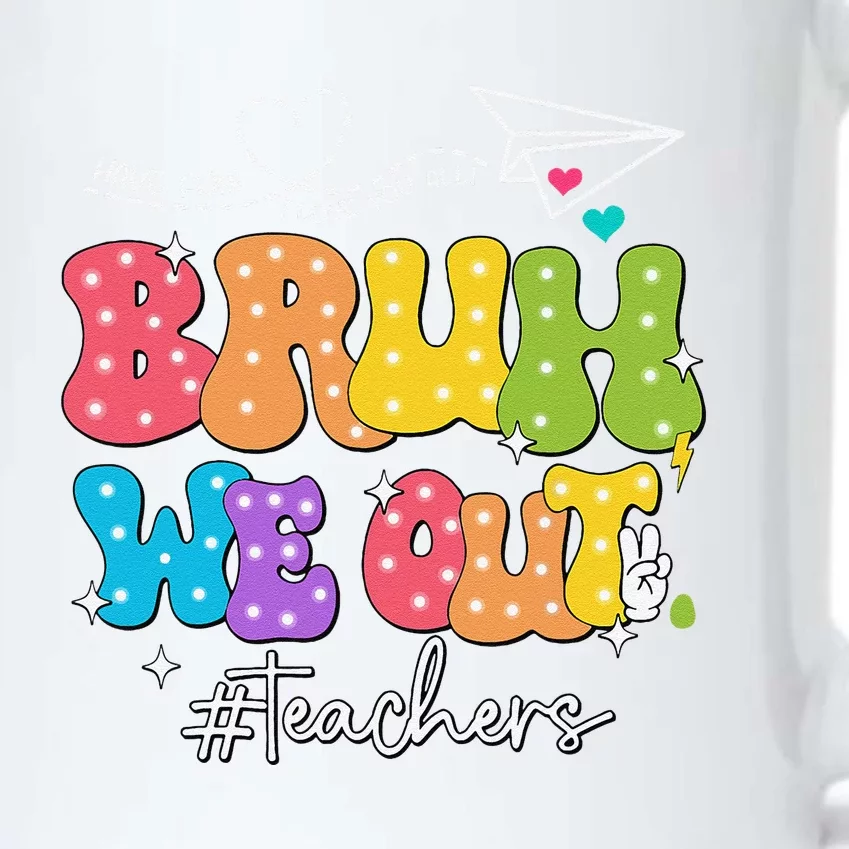 Cute End Of School Year Groovy Summer Bruh We Out Teachers Black Color Changing Mug