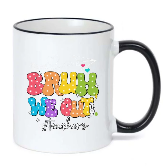 Cute End Of School Year Groovy Summer Bruh We Out Teachers Black Color Changing Mug