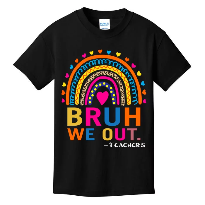 Cute End Of School Year Teacher Summer Bruh We Out Teachers Kids T-Shirt