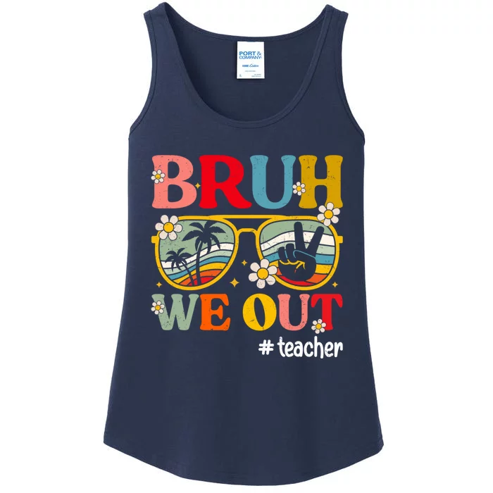 Cute End Of School Year Teacher Summer Bruh We Out Teachers Ladies Essential Tank