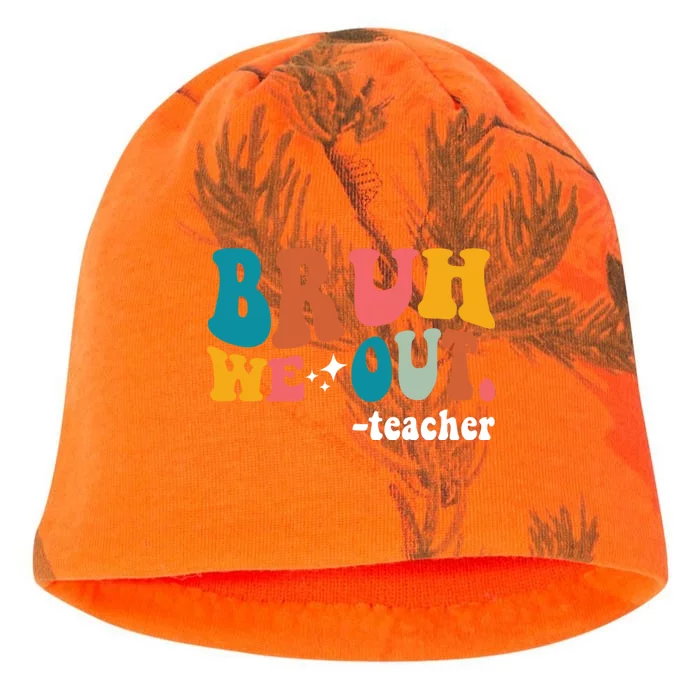 Cute End Of School Year Teacher Summer Bruh We Out Teachers Kati - Camo Knit Beanie