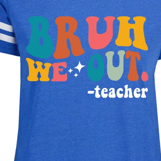 Cute End Of School Year Teacher Summer Bruh We Out Teachers Enza Ladies Jersey Football T-Shirt