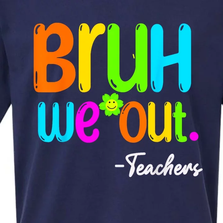 Cute End Of School Year Teacher Summer Bruh We Out Teachers Sueded Cloud Jersey T-Shirt