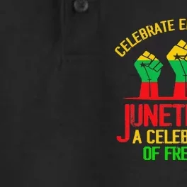 Celebrate Emancipation Of Freedom Juneteenth African America Dry Zone Grid Performance Polo