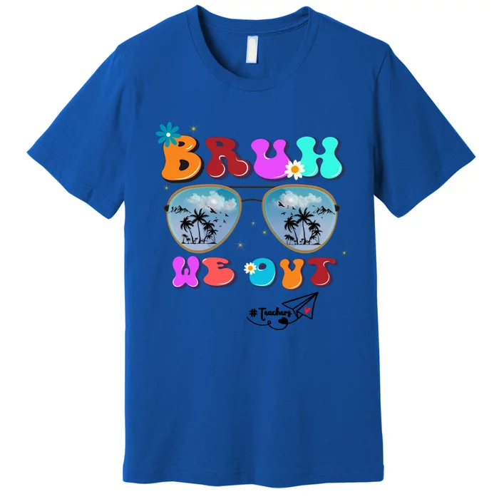 Cute End Of Of School Groovy Summer Bruh We Out Cool Gift Premium T-Shirt