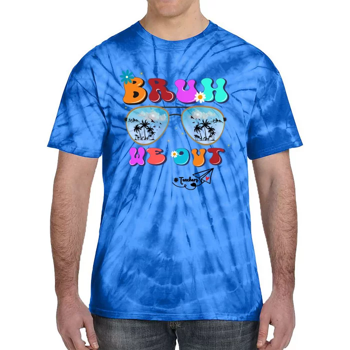 Cute End Of Of School Groovy Summer Bruh We Out Cool Gift Tie-Dye T-Shirt