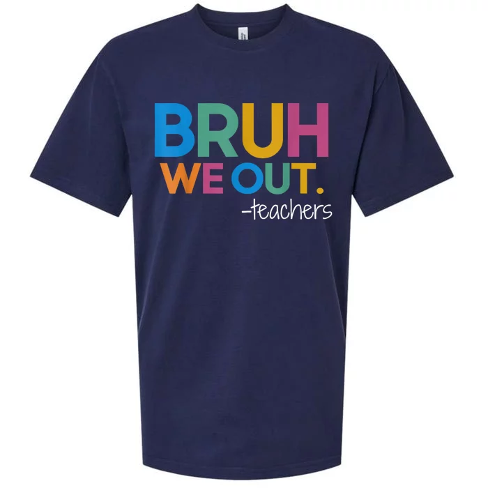 Cute End Of School Year Teacher Summer Bruh We Out Teachers Sueded Cloud Jersey T-Shirt