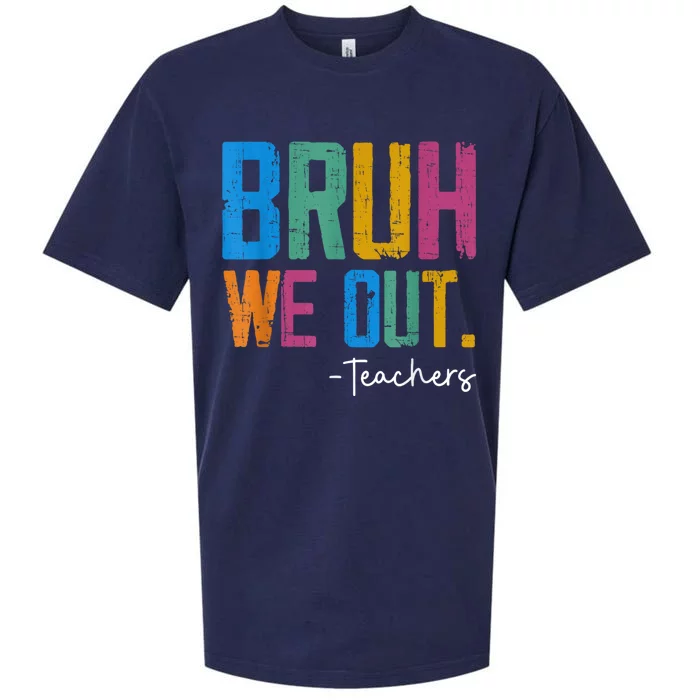 Cute End Of School Year Teacher Summer Bruh We Out Teachers Sueded Cloud Jersey T-Shirt