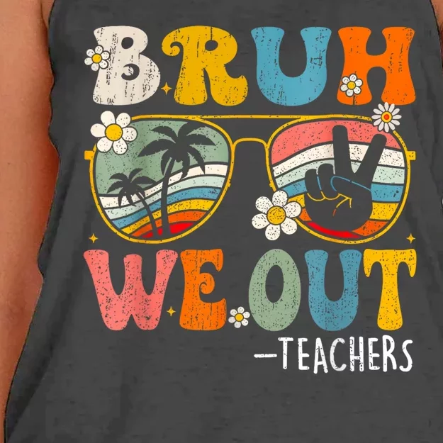 Cute End Of School Year Teacher Summer Bruh We Out Teachers Women's Knotted Racerback Tank