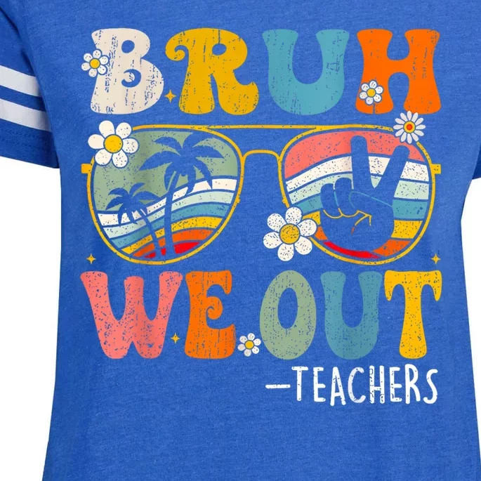 Cute End Of School Year Teacher Summer Bruh We Out Teachers Enza Ladies Jersey Football T-Shirt