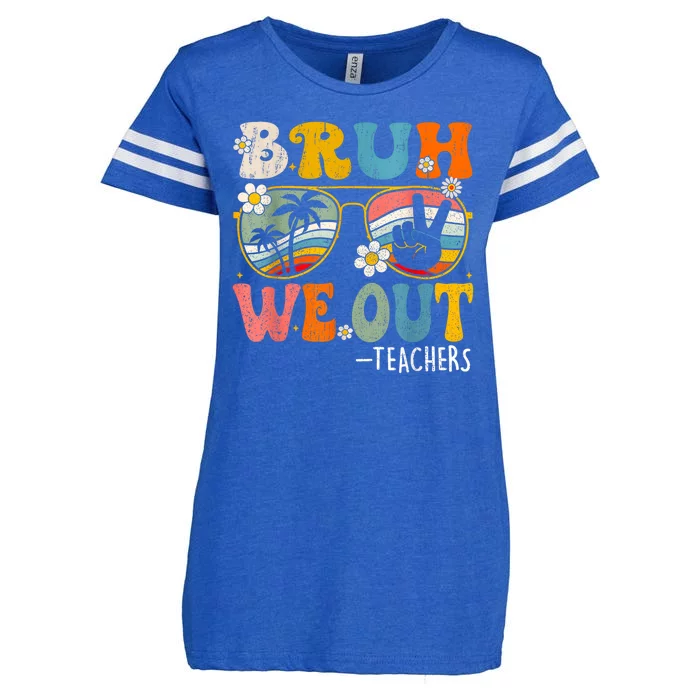 Cute End Of School Year Teacher Summer Bruh We Out Teachers Enza Ladies Jersey Football T-Shirt