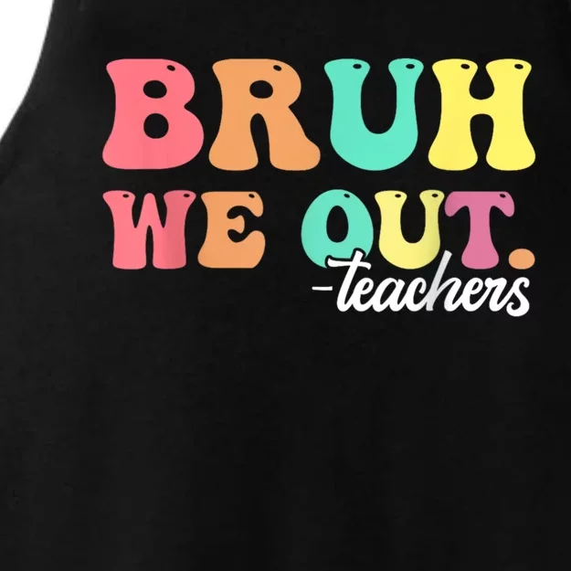 Cute End Of School Year Groovy Summer Bruh We Out Teachers Gift Ladies Tri-Blend Wicking Tank