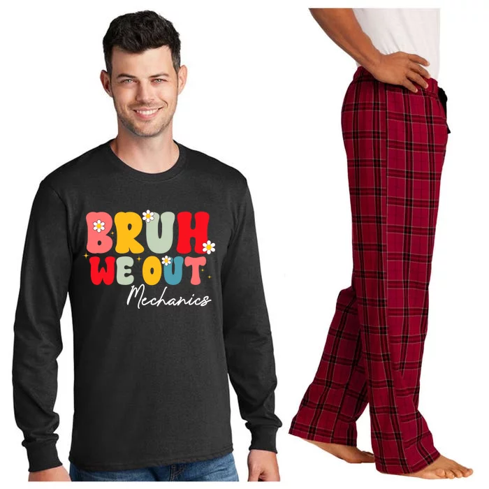 Cute End Of School Year Mechanics Summer Bruh We Out Meaningful Gift Long Sleeve Pajama Set