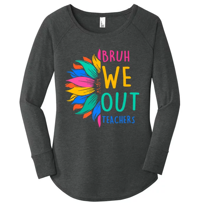 Cute End Of The School Year Bruh We Out Teachers Sunflower Women's Perfect Tri Tunic Long Sleeve Shirt