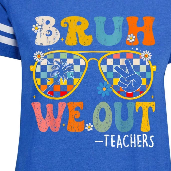 Cute End Of School Year Teacher Summer Bruh We Out Teachers Enza Ladies Jersey Football T-Shirt