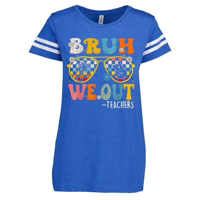 Cute End Of School Year Teacher Summer Bruh We Out Teachers Enza Ladies Jersey Football T-Shirt