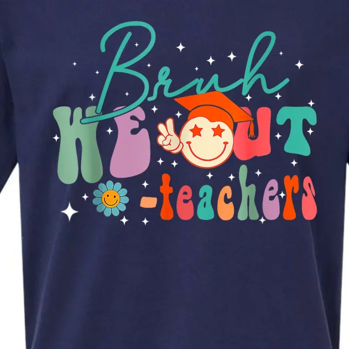 Cute End Of School Year Teacher Summer Bruh We Out Teachers Sueded Cloud Jersey T-Shirt