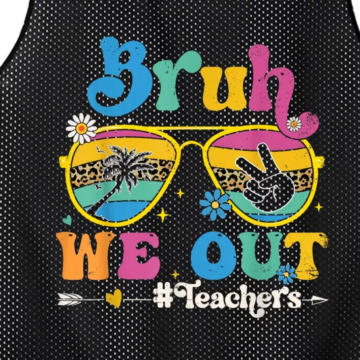 Cute End Of School Year Teacher Summer Bruh We Out Teachers Mesh Reversible Basketball Jersey Tank