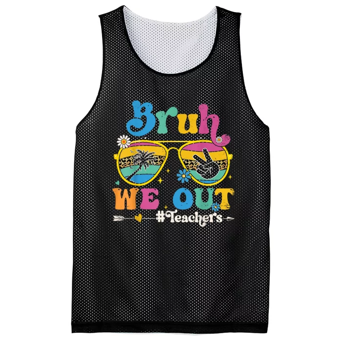 Cute End Of School Year Teacher Summer Bruh We Out Teachers Mesh Reversible Basketball Jersey Tank