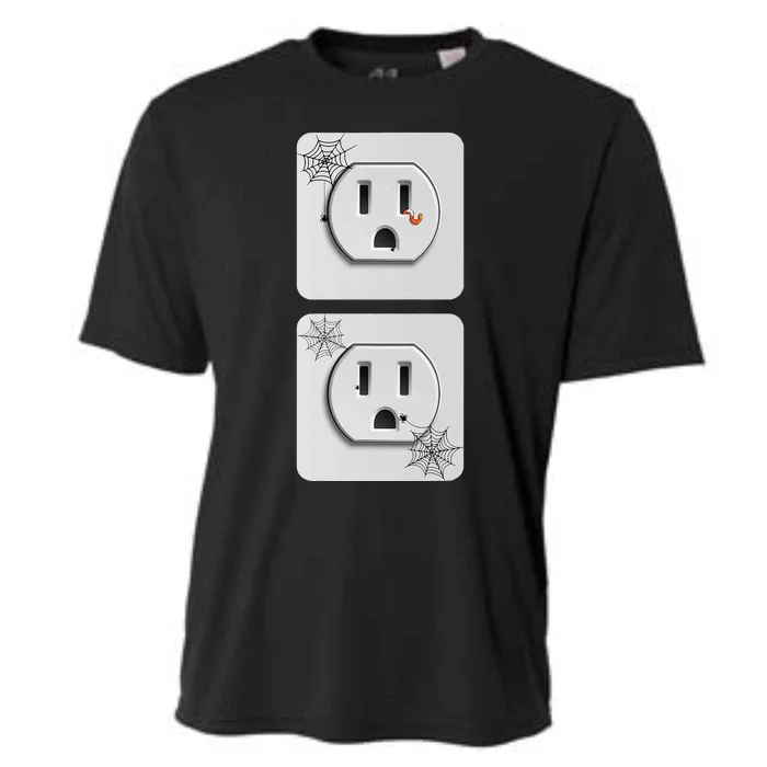 Cute Electrical Outlet Plug & Socket Funny Halloween Couples Cooling Performance Crew T-Shirt