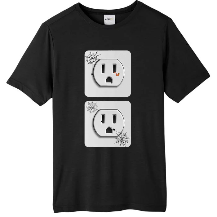 Cute Electrical Outlet Plug & Socket Funny Halloween Couples ChromaSoft Performance T-Shirt