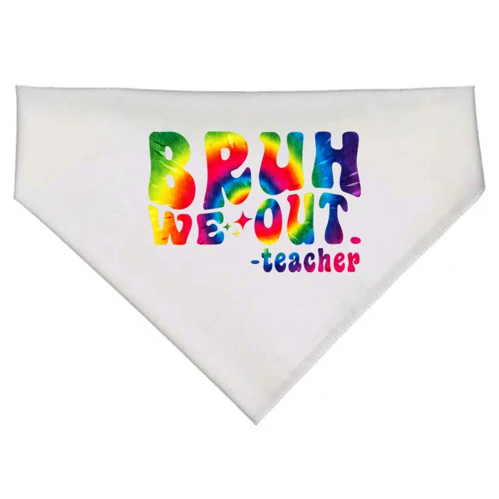 Cute End Of School Year Teacher Summer Bruh We Out Teachers USA-Made Doggie Bandana