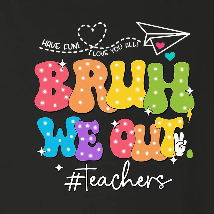 Cute End Of School Year Groovy Summer Bruh We Out Teachers Toddler Long Sleeve Shirt