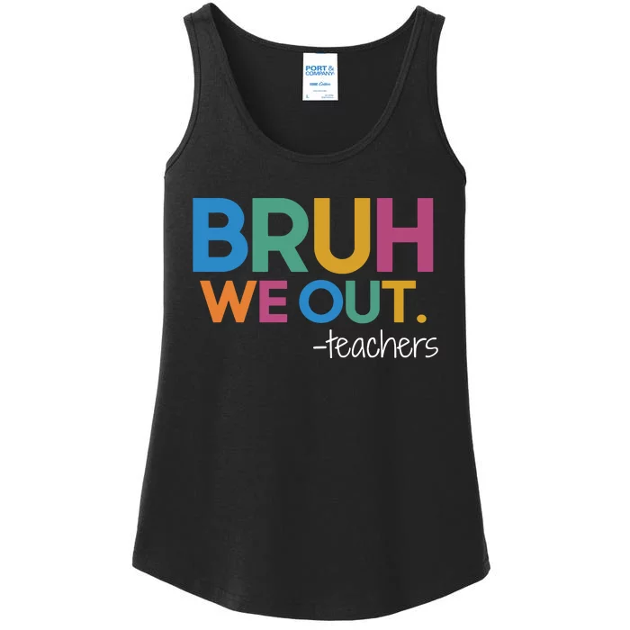 Cute End Of School Year Teacher Summer Bruh We Out Teachers Premium Ladies Essential Tank