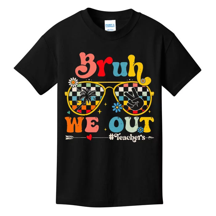 Cute End Of School Year Teacher Summer Bruh We Out Kids T-Shirt