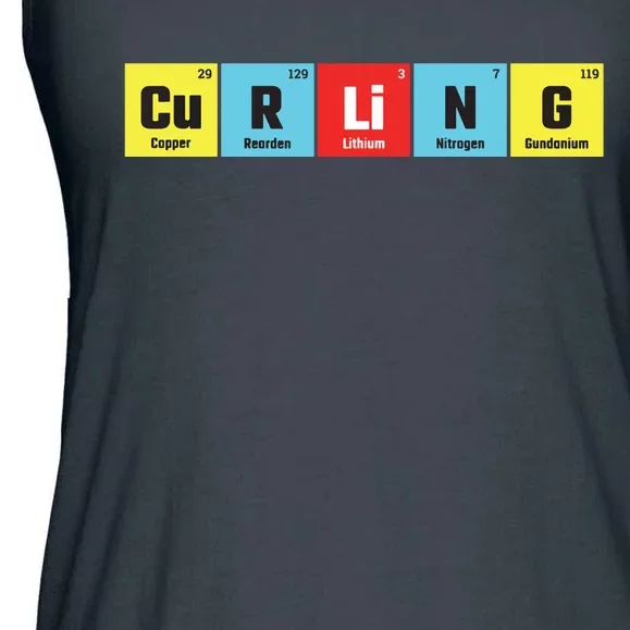 Curling Elementary Periodic Table Funny Gift Ladies Essential Flowy Tank