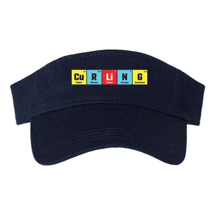 Curling Elementary Periodic Table Funny Gift Valucap Bio-Washed Visor