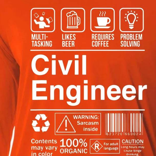 Civil Engineer Product Label Funny Gift Cooling Performance Long Sleeve Crew