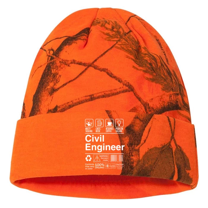 Civil Engineer Product Label Funny Gift Kati - 12in Camo Beanie