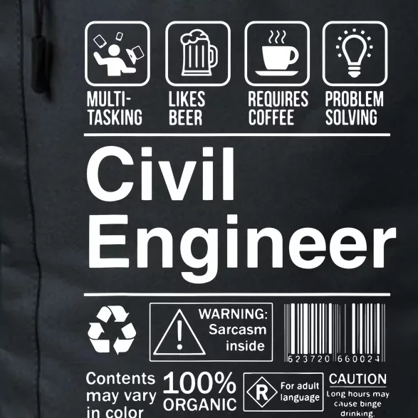 Civil Engineer Product Label Funny Gift Daily Commute Backpack