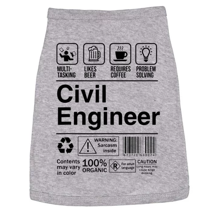 Civil Engineer Product Label Funny Gift Doggie Tank