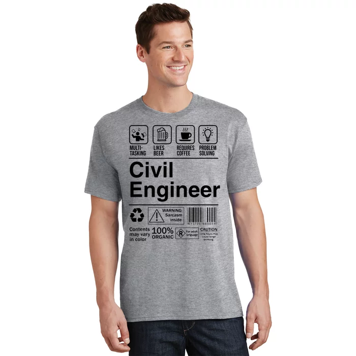 Civil Engineer Product Label Funny Gift T-Shirt