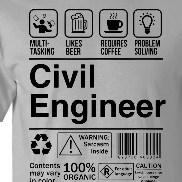 Civil Engineer Product Label Funny Gift Tall T-Shirt