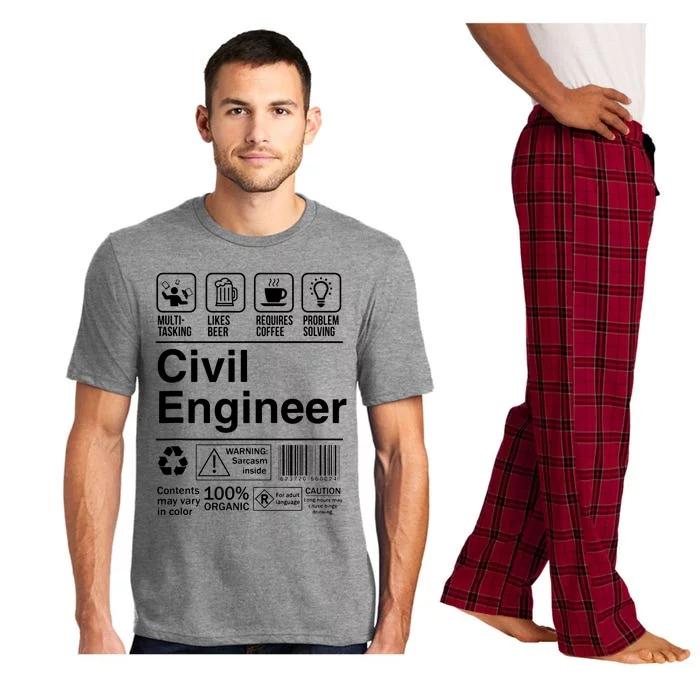 Civil Engineer Product Label Funny Gift Pajama Set