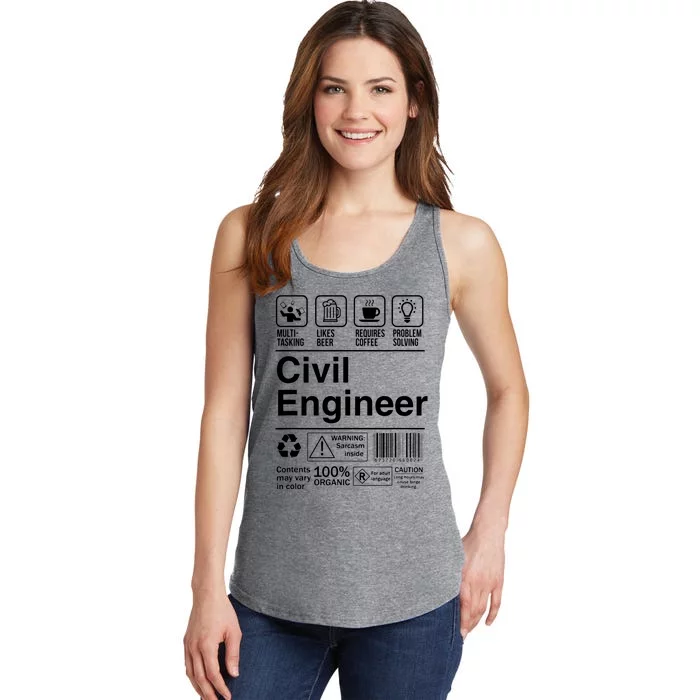 Civil Engineer Product Label Funny Gift Ladies Essential Tank