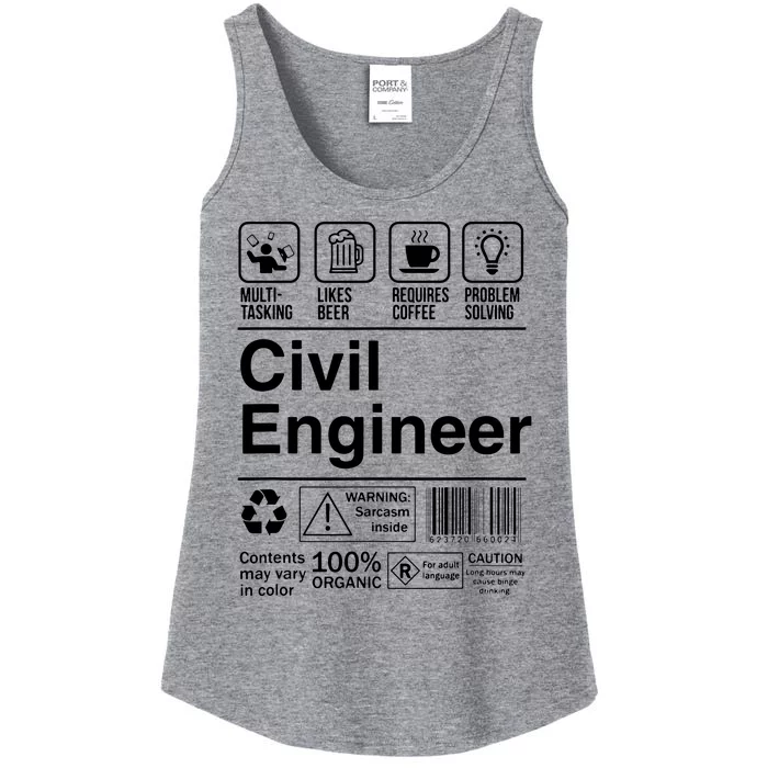 Civil Engineer Product Label Funny Gift Ladies Essential Tank