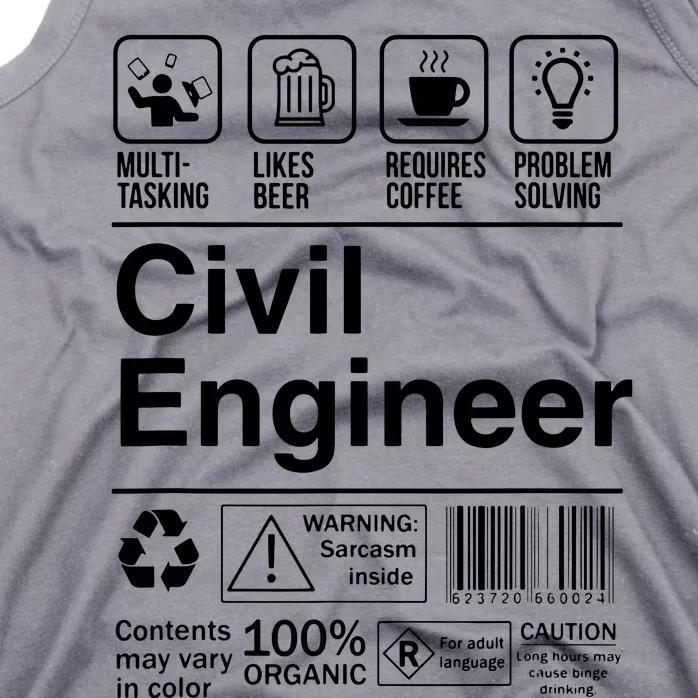 Civil Engineer Product Label Funny Gift Tank Top