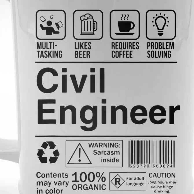 Civil Engineer Product Label Funny Gift Front & Back Beer Stein