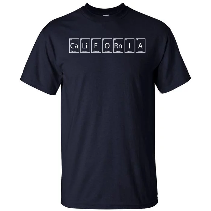 CaLiFORnIA Elements Periodic Table Tall T-Shirt