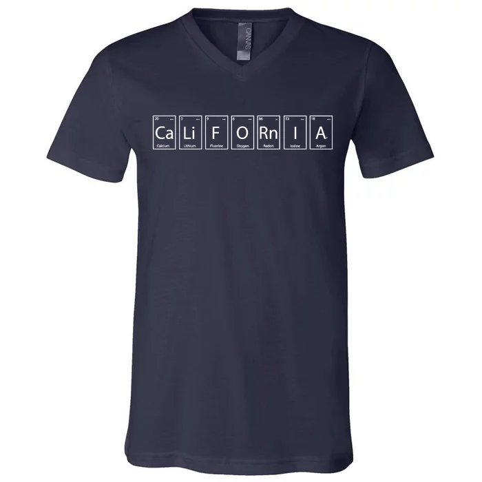 CaLiFORnIA Elements Periodic Table V-Neck T-Shirt