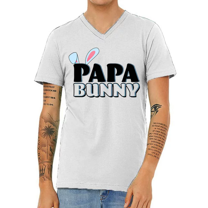 Cute Easter Papa Bunny Matching Family Shirts V-Neck T-Shirt