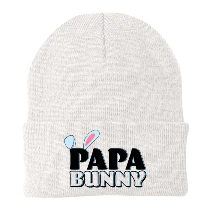 Cute Easter Papa Bunny Matching Family Shirts Knit Cap Winter Beanie