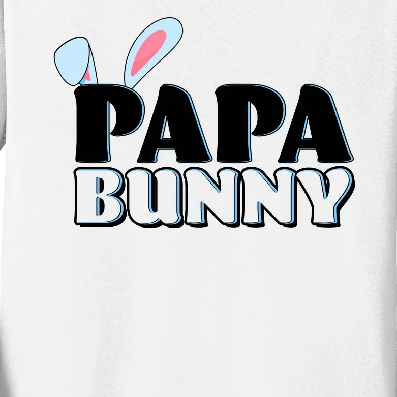 Cute Easter Papa Bunny Matching Family Shirts Kids Long Sleeve Shirt