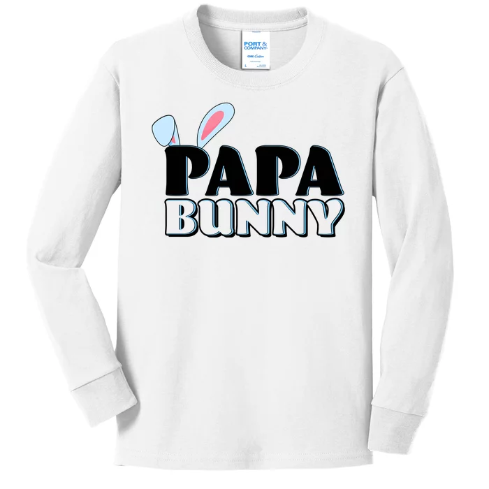 Cute Easter Papa Bunny Matching Family Shirts Kids Long Sleeve Shirt